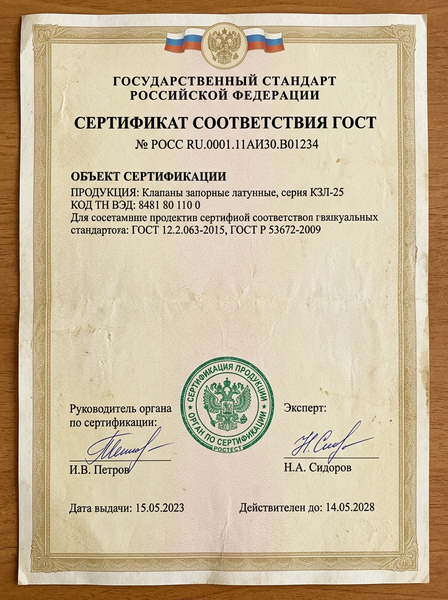 Сертификат соответствия ГОСТ